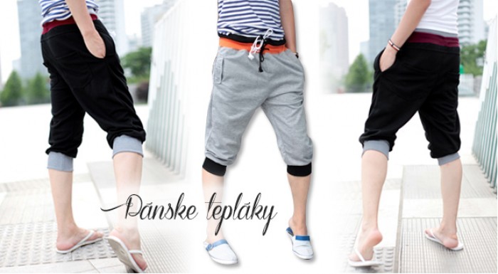 Pánske trojštvrťové fitness nohavice