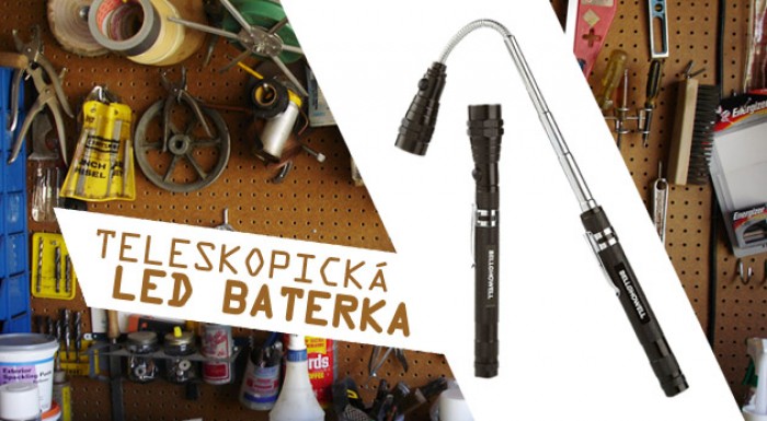 Teleskopická LED baterka s magnetom