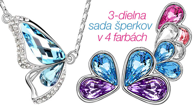 Jemná 3-dielna súprava šperkov s kryštálikmi