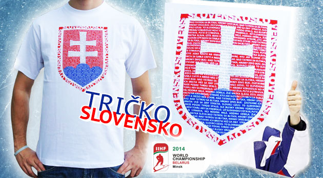 Tričko Slovensko s hymnou biele