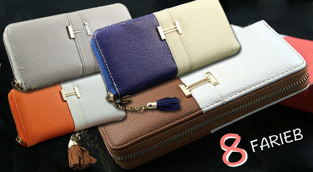 Dvojfarebná dámska peňaženka z eko kože a koženky