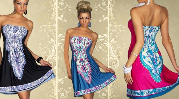 Dámske letné šaty s originálnym vzorom