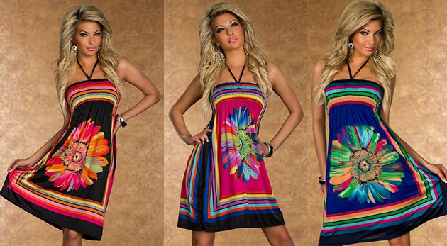 Dámske šaty s kvetinovým vzorom