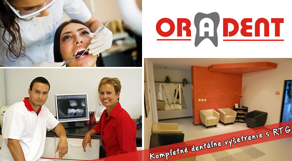 Komplexné vstupné vyšetrenie zubov s digitálnou RTG diagnostikou.