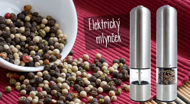 Elektrický mlynček na soľ a korenie z nerezu