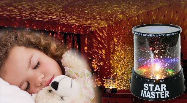 Nočná lampička - projektor hviezdnej oblohy