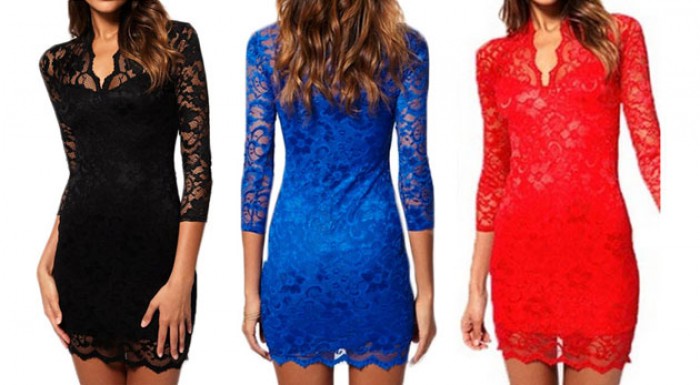 Dámske krajkové šaty