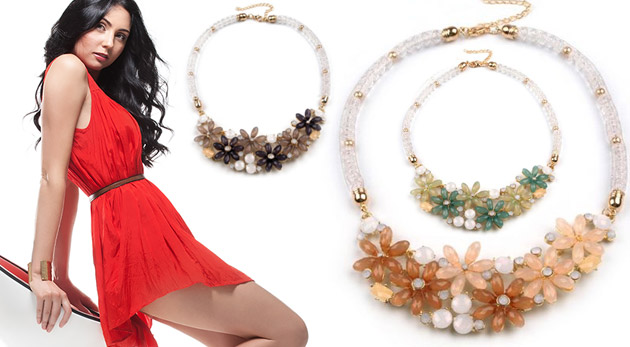 Korálikové náhrdelníky s kvetmi