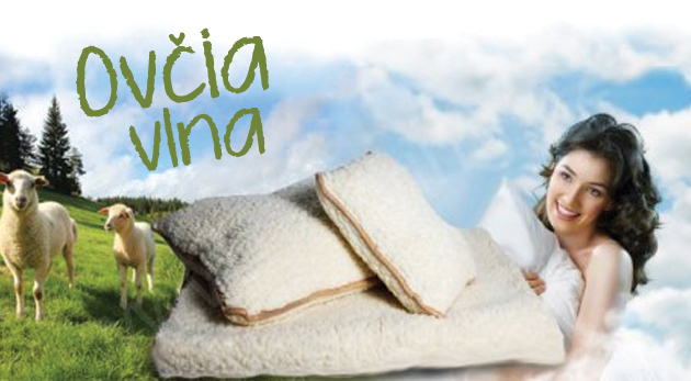 Hrejivá deka a 2 vankúše z ovčej vlny