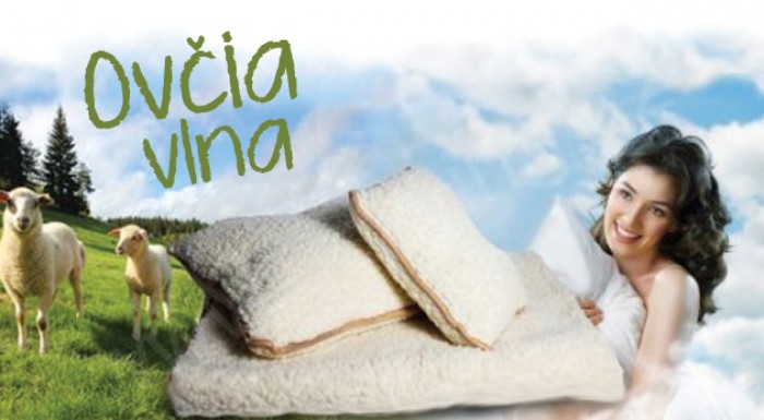 Hrejivá deka a 2 vankúše z ovčej vlny