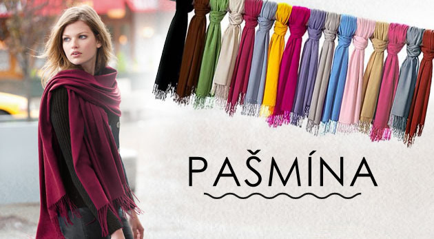 Úžasná kašmírová šatka - pašmína v 4 farbách