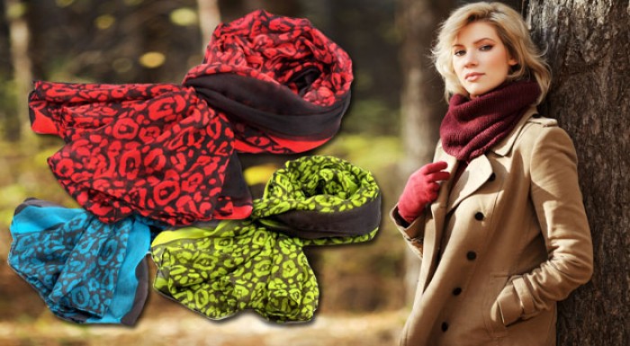 Krčený šál s potlačou