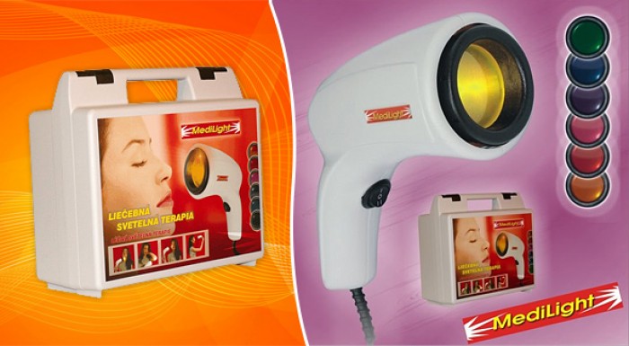 Biolampa MediLight + sada filtrov (7 kusov) a praktický kufrík.