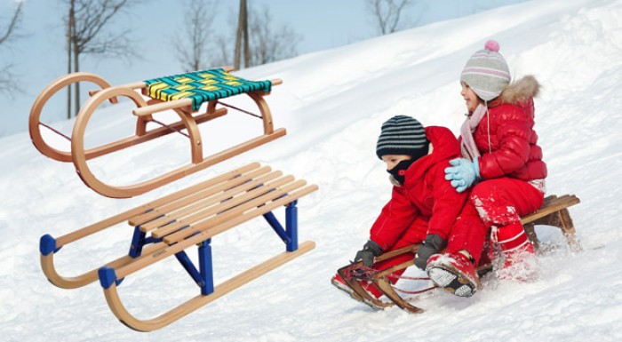 Detské drevené sánky