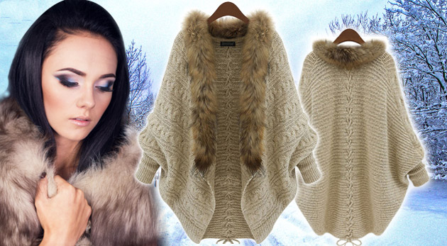 Dámsky sveter s kožušinkou