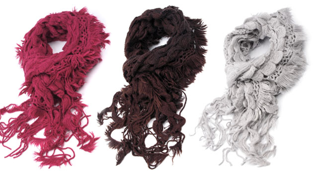 Dámsky pletený šál s ažurami