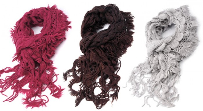 Dámsky pletený šál s ažurami