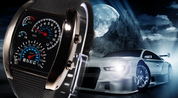 Futuristické binárne LED hodinky