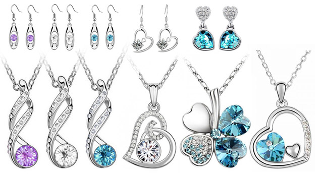 Set šperkov s náušnicami a retiazkou s príveskom