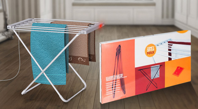 Praktický elektrický sušiak bielizne