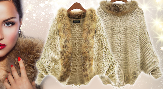 Dámsky sveter s kožušinkou