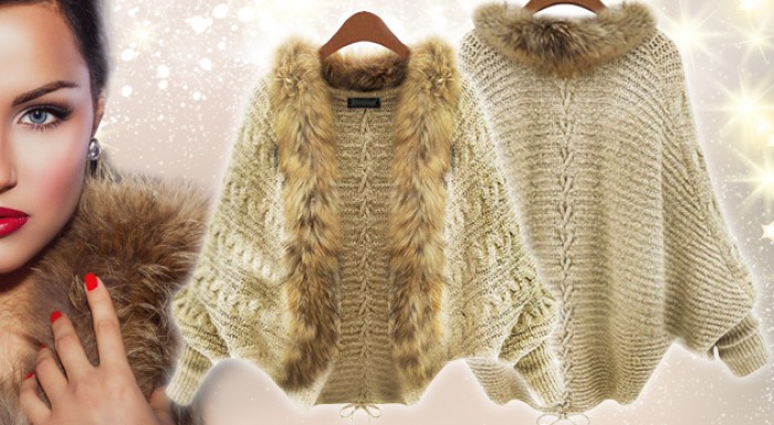 Dámsky sveter s kožušinkou