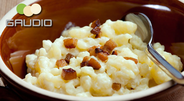 Bryndzové halušky so slaninkou v hoteli Gaudio