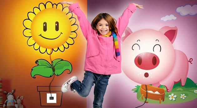 Detské nástenné 3D lampy