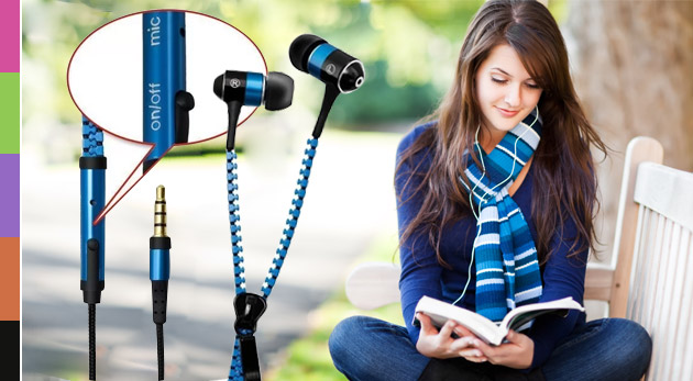 Slúchadlá na zips - 7 farieb