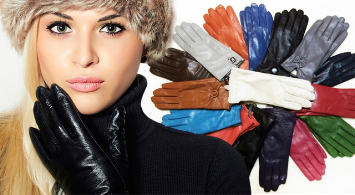 Dámske kožené rukavice