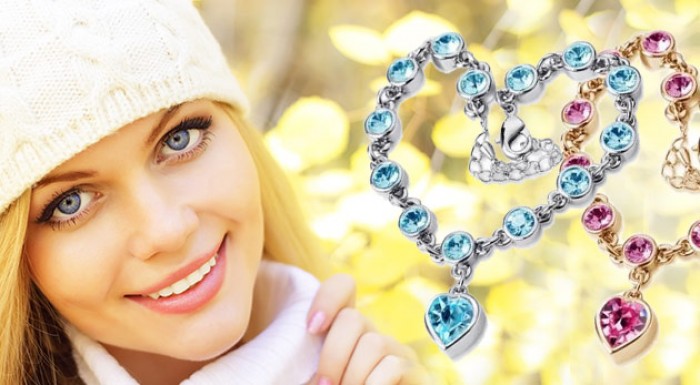 Romantický náramok s náušnicami