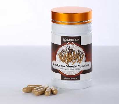 Výživový doplnok KINGRAY® Cordyceps Sinesis Mycelium čistý fermentovaný (100 kapsúl, 500 mg)