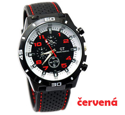 Pánske hodinky značky GT Grand Touring, farba červená