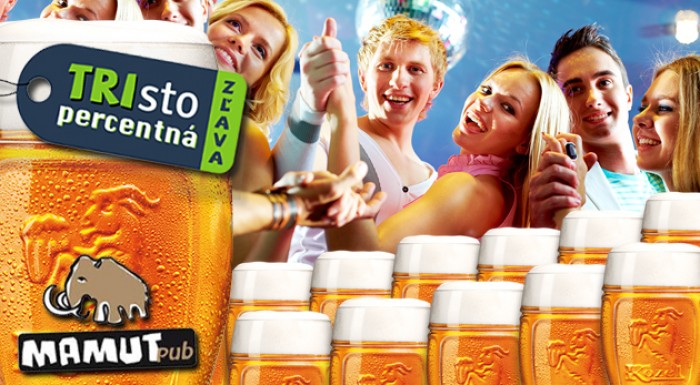 TRIsto percentná zľava - tankové pivo zadarmo