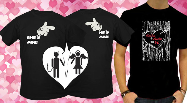 Valentínske tričká pre zaľúbených