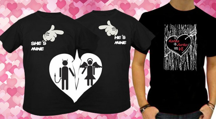 Valentínske tričká pre zaľúbených