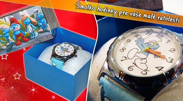 Detské ručičkové hodinky - Šmolkovia vrátane poštovného.