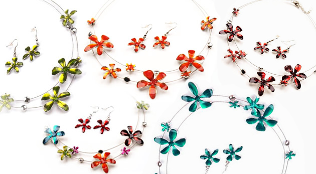 Sada šperkov s motívom kvetu