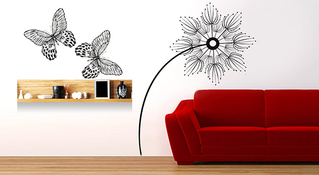 Dekoračné veľkoformátové nálepky na stenu