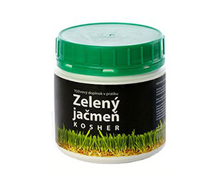 Kosher BIO zelený jačmeň - 100 % šťava z mladých lístkov v prášku (220 g)