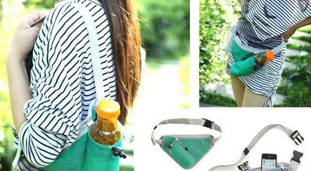 Športová ľadvinka s extra vreckom na fľašu