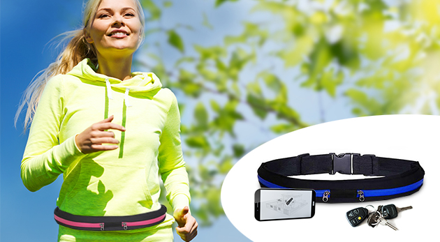 Praktický športový pás s úschovným priestorom