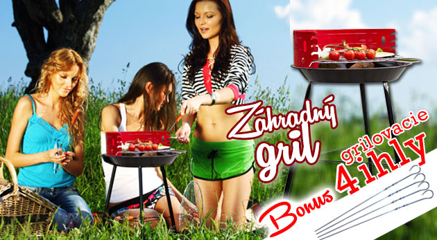 Polohovateľný záhradný gril s ochranou proti vetru