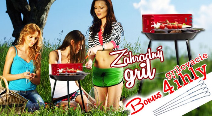 Polohovateľný záhradný gril s ochranou proti vetru