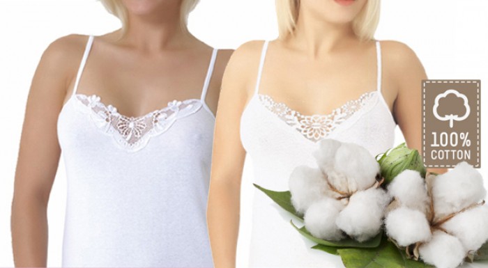 Dve kvalitné dámske bavlnené tielka