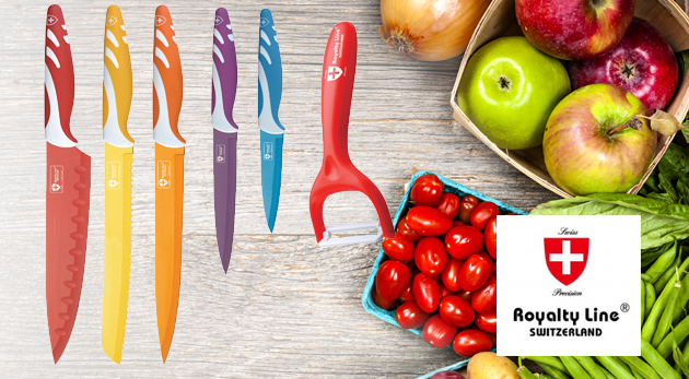 Sada troch alebo piatich švajčiarskych nožov