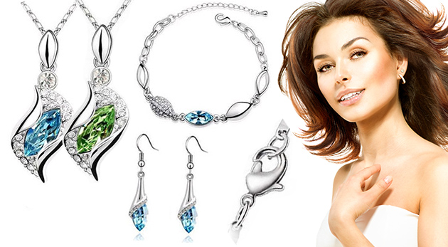 Očarujúca sada šperkov s ozdobnými kamienkami