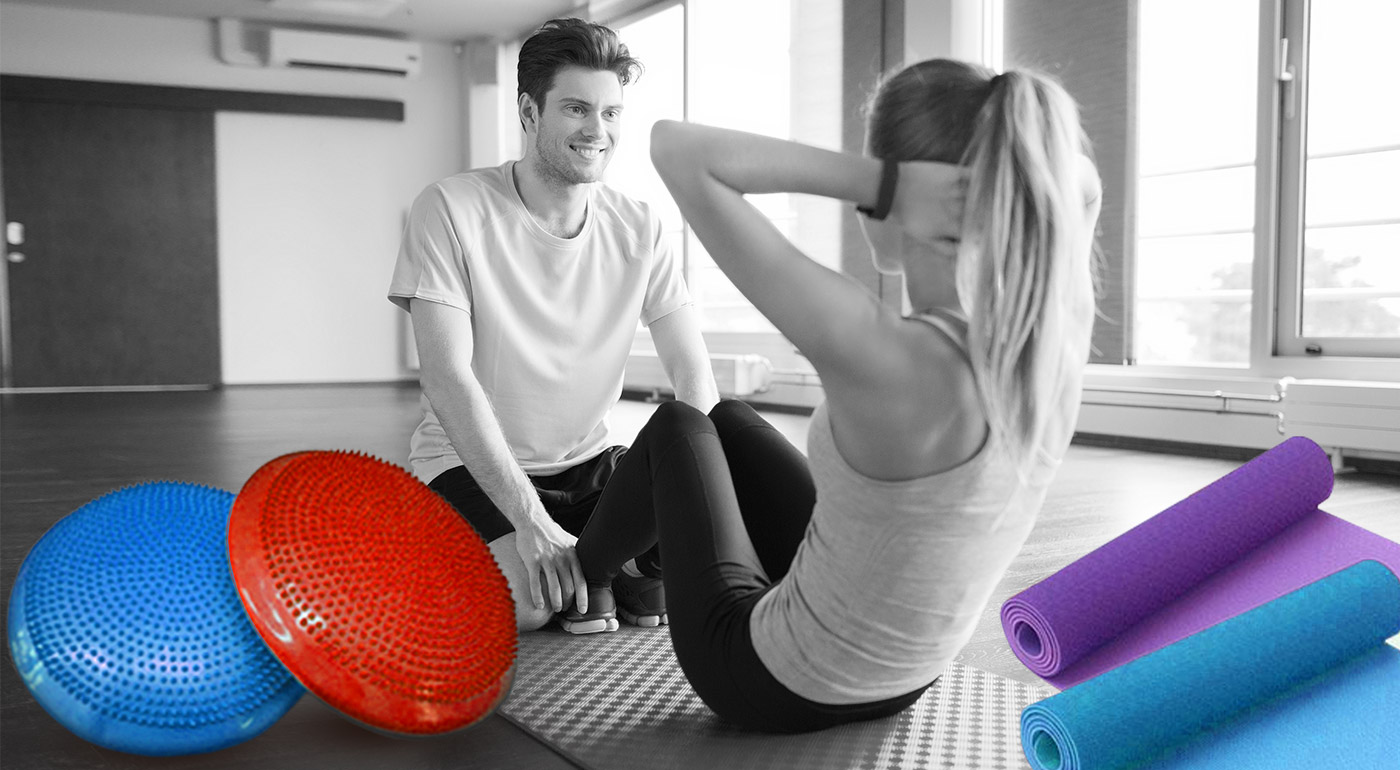 Masážno-balančný disk a podložka na cvičenie