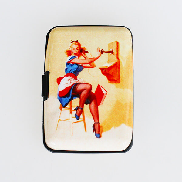 Alumíniové púzdro na doklady - Vintage Telefón