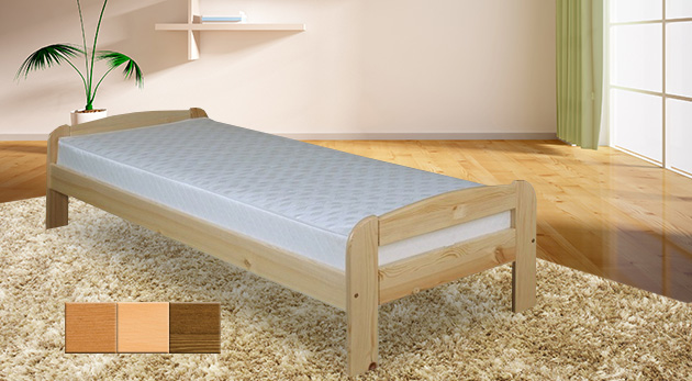 Kvalitná jednolôžková posteľ z masívu a s roštom